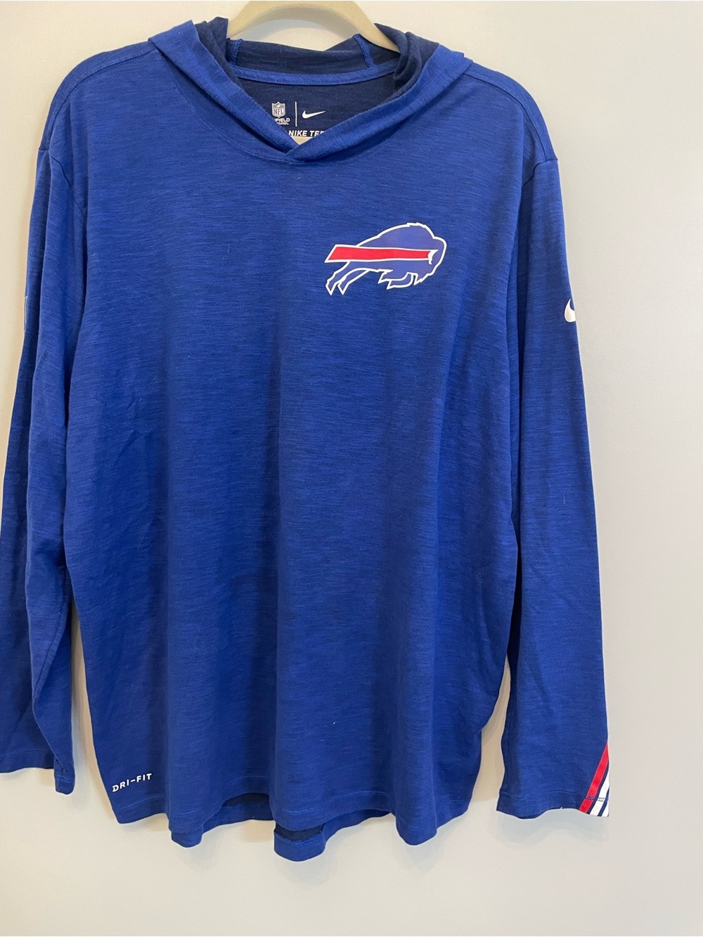 Nike Blue Buffalo Bills Dri-FIT Hooded Long Sleeve Shirt - Picture 3 of 9